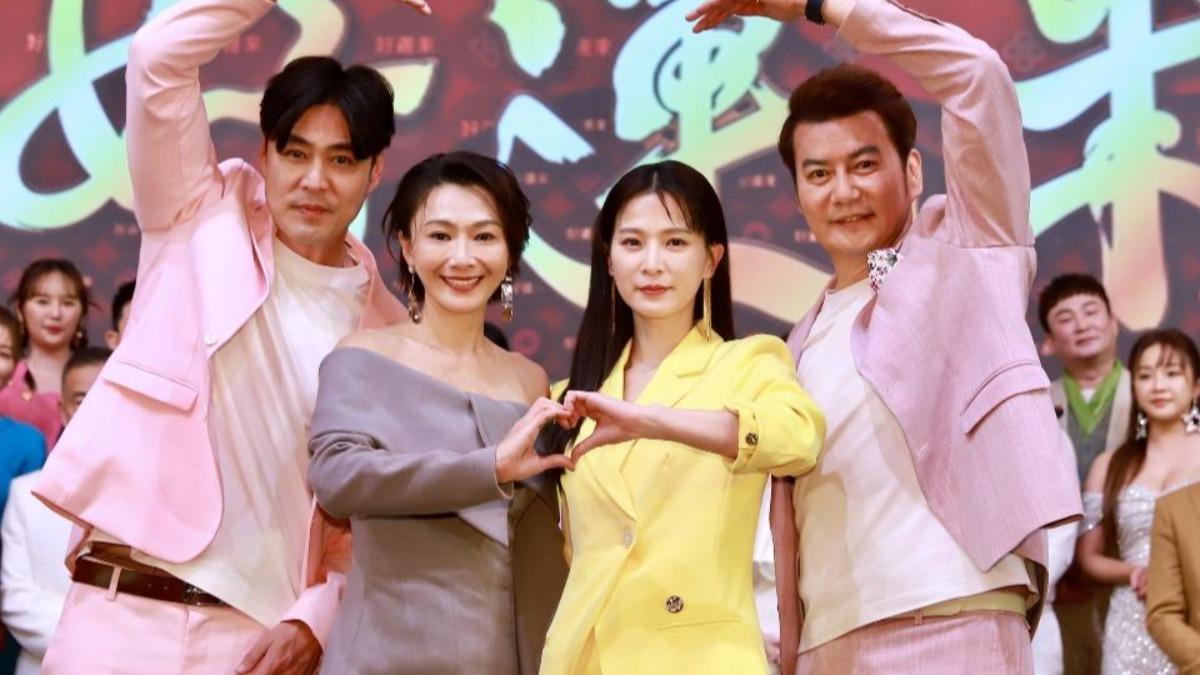 劉至翰（左起）、侯怡君、楚宣、倪齊民情感糾葛宛如蜘蛛網。（圖／民視提供）