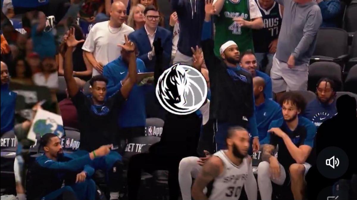 片中唐西其完全被用黑影蓋住、頭部甚至是用獨行俠隊徽遮擋。（圖／翻攝自X@MavsFilmRoom）