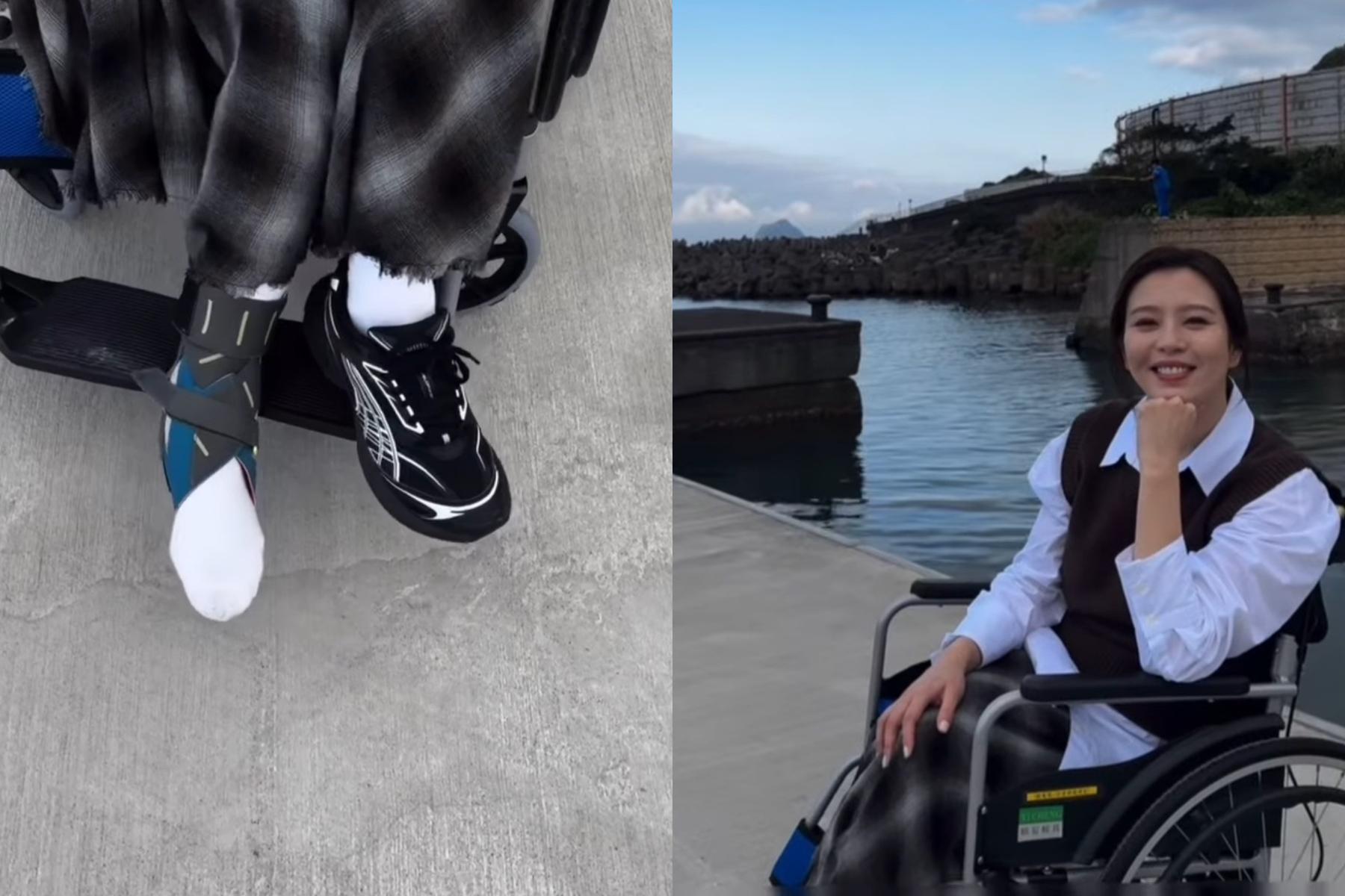 劉品言曝光一段自己受傷坐輪椅的影片。（圖／翻攝自劉品言IG）