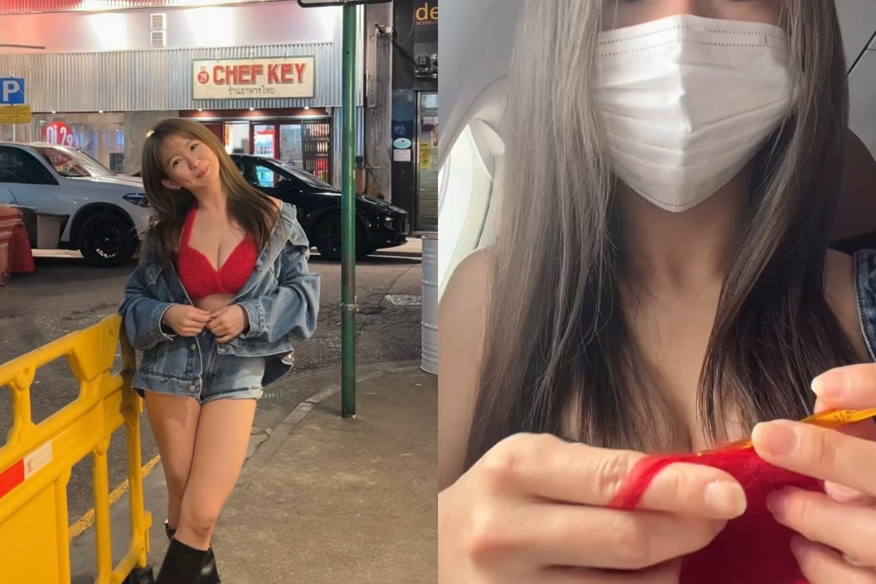 郭書瑤透露紅色針織小可愛是她在飛機上織出來的。（圖／翻攝自郭書瑤IG）