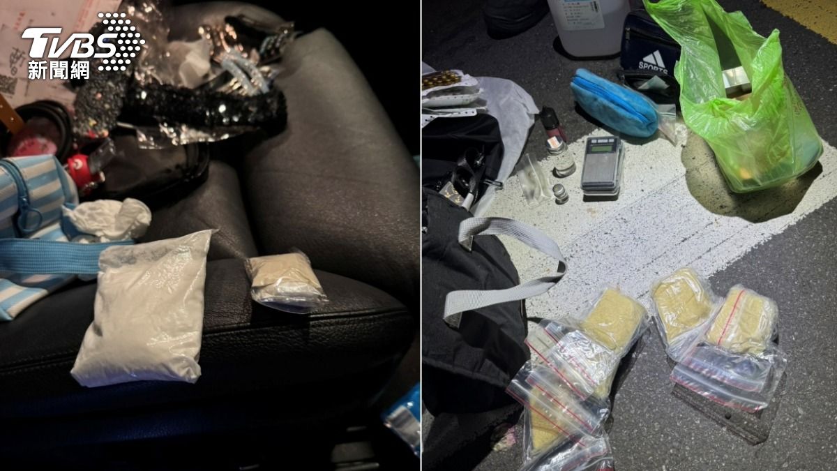 警方攔查可疑車輛，發現車內藏有大量毒品。（圖／TVBS）