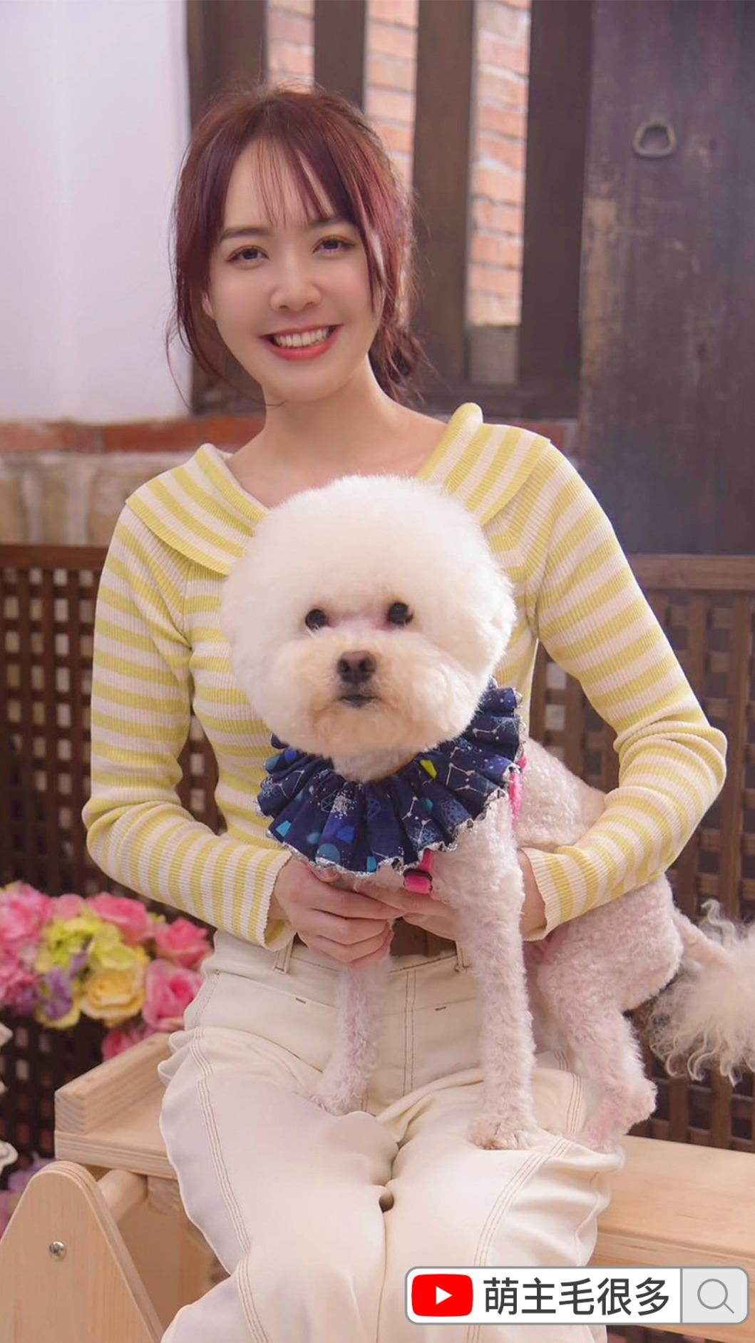 粟粟和毛小孩一起錄影。（圖／緯來戲劇台提供）