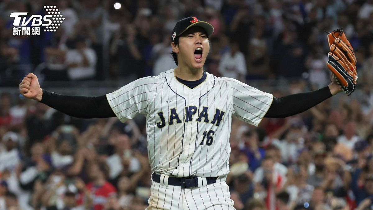 大谷翔平在2023年WBC冠軍賽賞給楚奧特再見三振。（圖／達志影像美聯社）