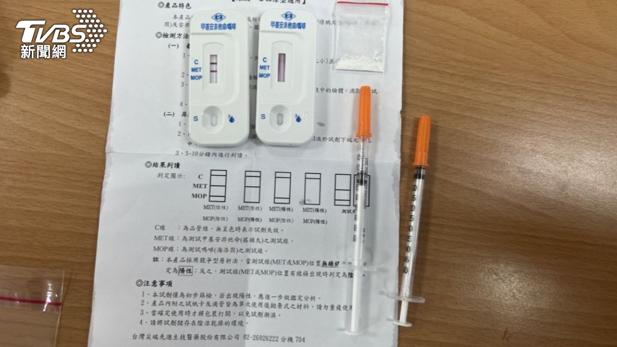 警方查獲毒品針筒有海洛因反應。（圖／TVBS）