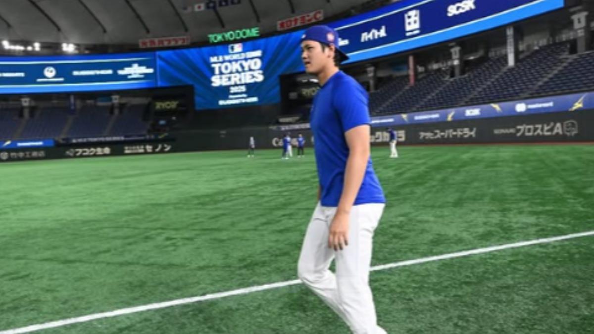 大谷翔平在個人IG上發布在東京巨蛋的照片。（圖／翻攝自 大谷翔平IG）