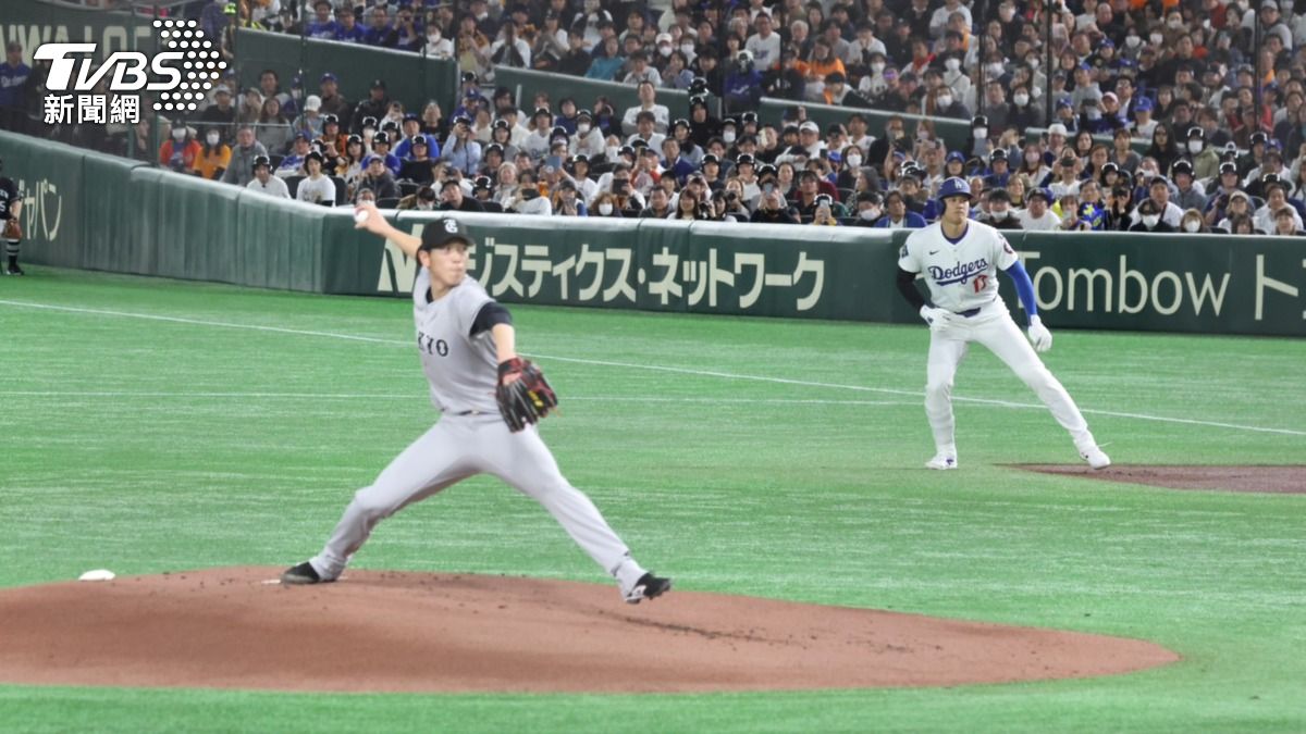 大谷首打席選到四死上壘。（圖／李建緯攝）