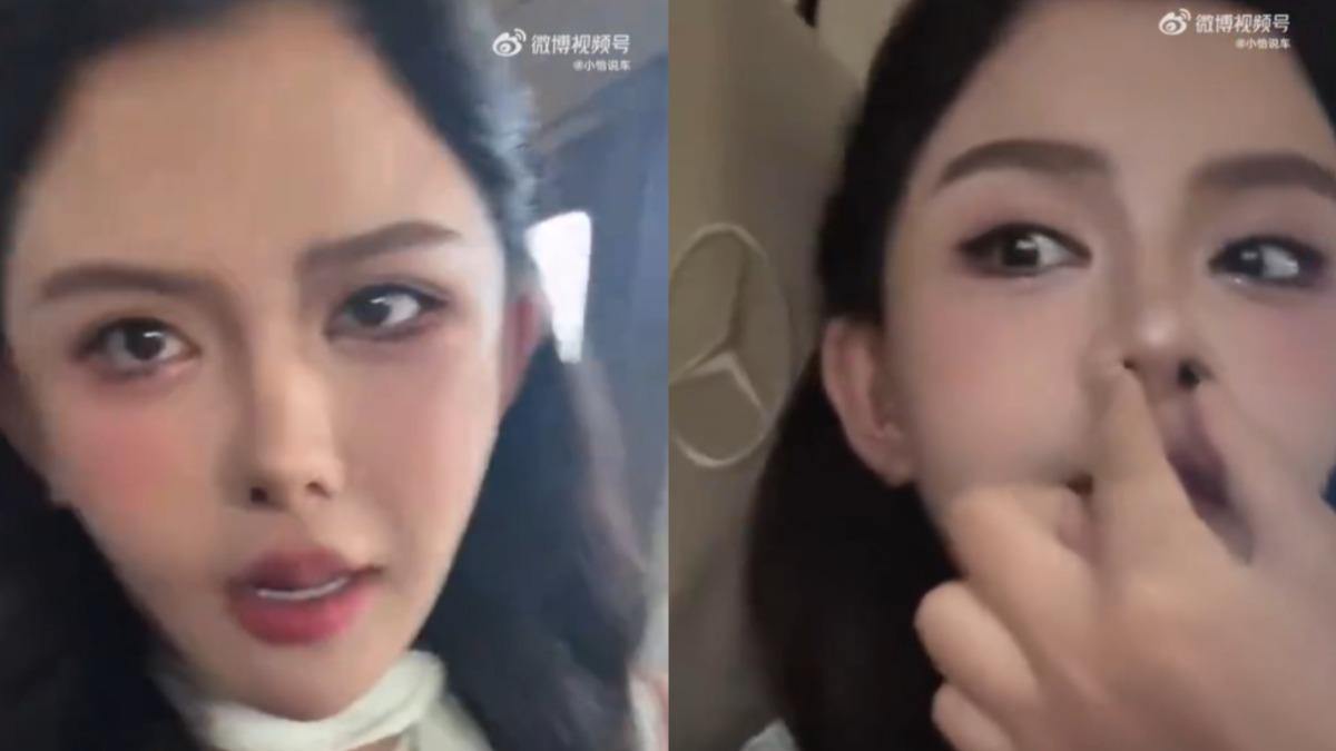 韓安染在直播中坦言因整鼻過度導致呼吸困難。（圖／翻攝自微博）