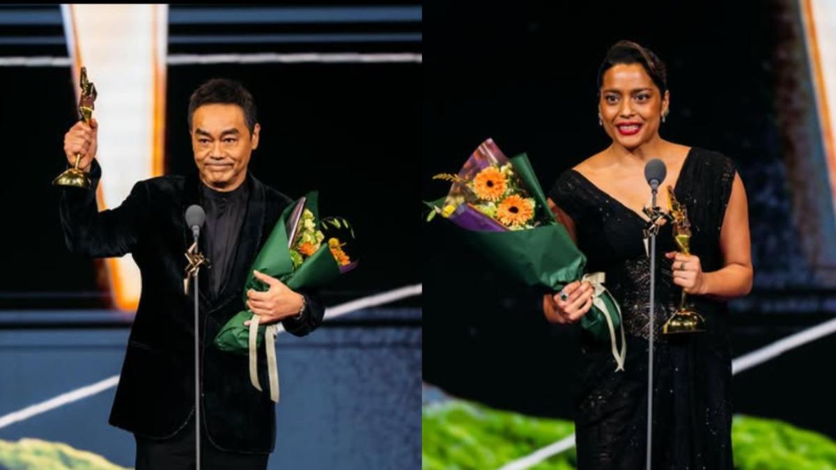 劉青雲以《爸爸》奪下最佳男主角，印度女星沙哈娜戈斯瓦米以《警上添花》封后。（圖／翻攝自官方IG）