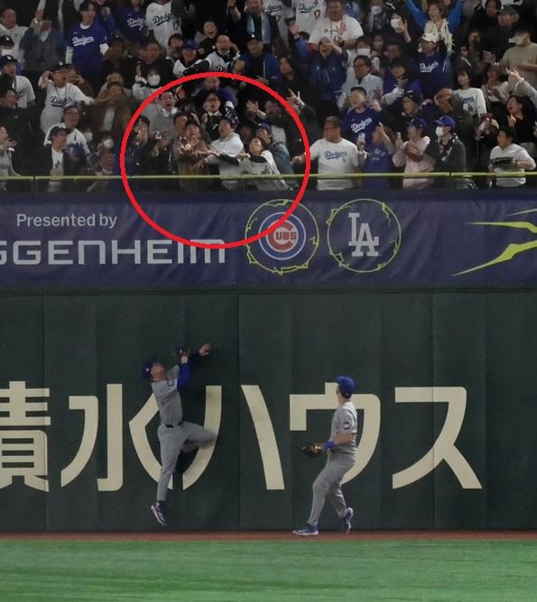 大谷翔平全壘打，球迷撈球畫面曝光。（圖／TVBS）