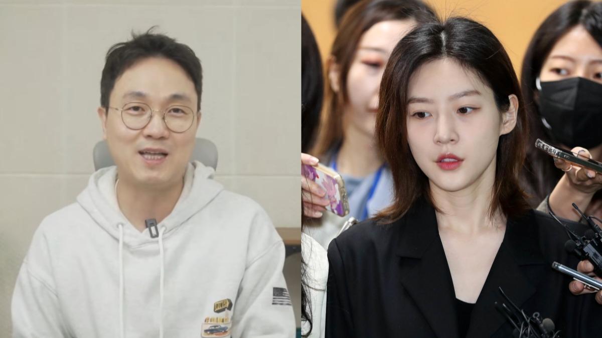 韓國娛樂記者李鎮浩（左）今天再爆金賽綸生前狀況。（圖／翻攝自연예 뒤통령이진호YouTube、右圖news1提供）