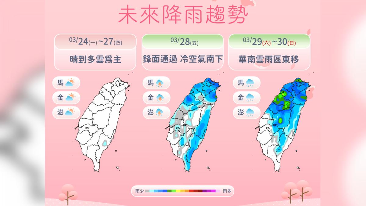 未來降雨趨勢。（圖／氣象署）