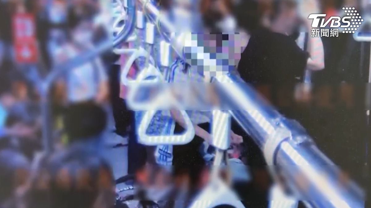 婦人去年在捷運車廂內徒手攻擊一名女子的背部。（圖／TVBS）