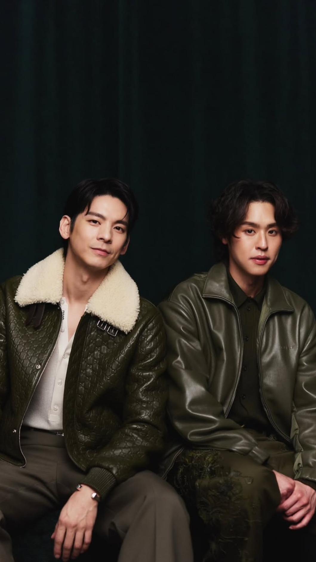 台版《鬼家人》主演林柏宏與泰版男主角Billkin合體。（圖／金盞花大影業提供）