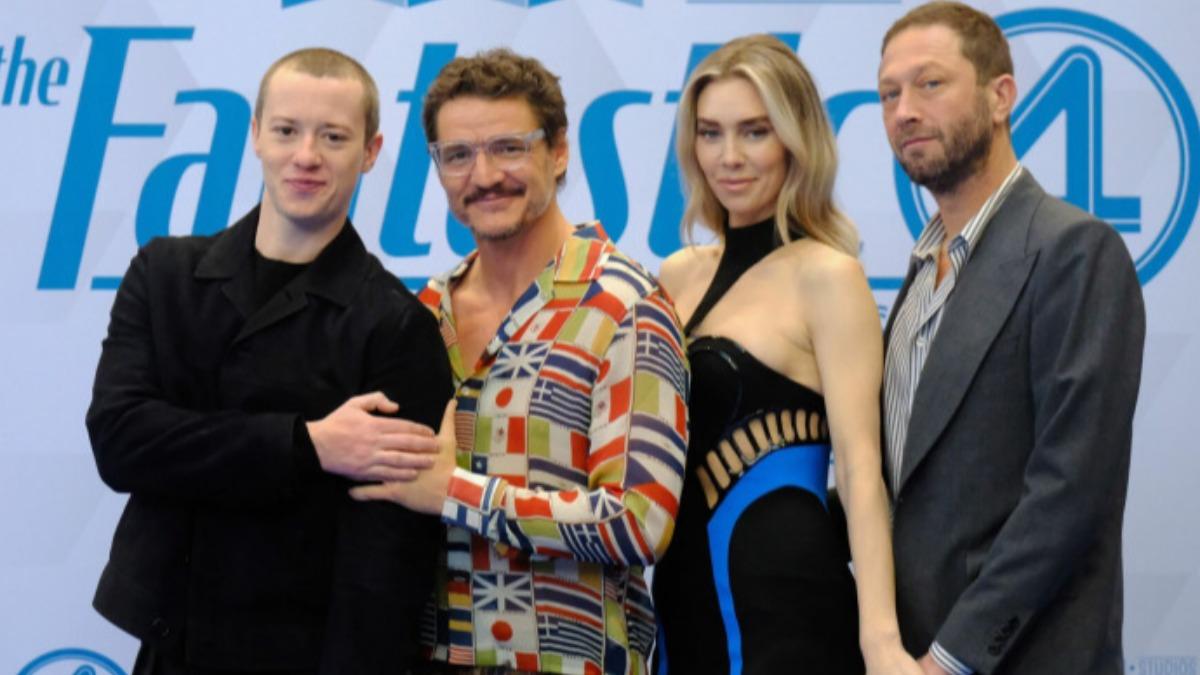 「驚奇4超人」也將現身《復仇者聯盟：毀滅日》，左起為喬瑟夫昆恩、佩德羅帕斯卡、凡妮莎寇比及艾邦摩斯貝克許。（漫威影業提供）