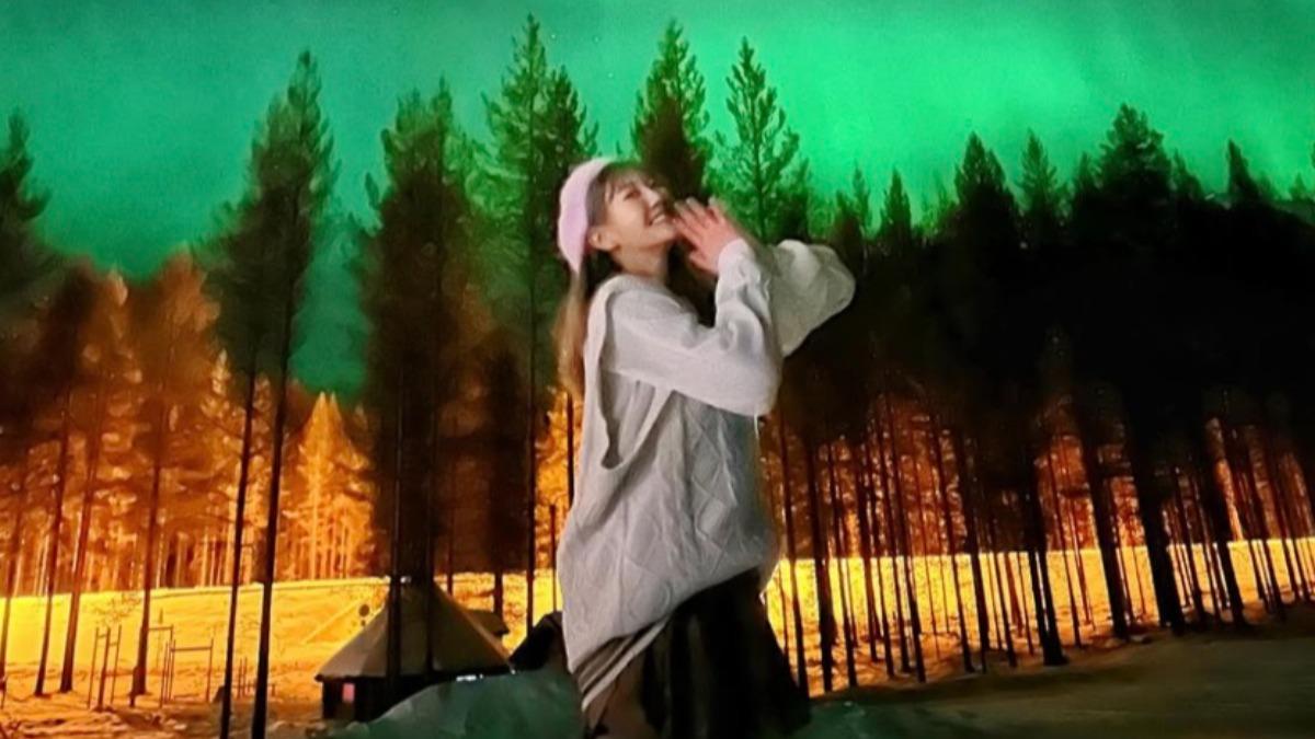 四葉草圓夢欣賞到極光。（圖／翻攝自四葉草IG）