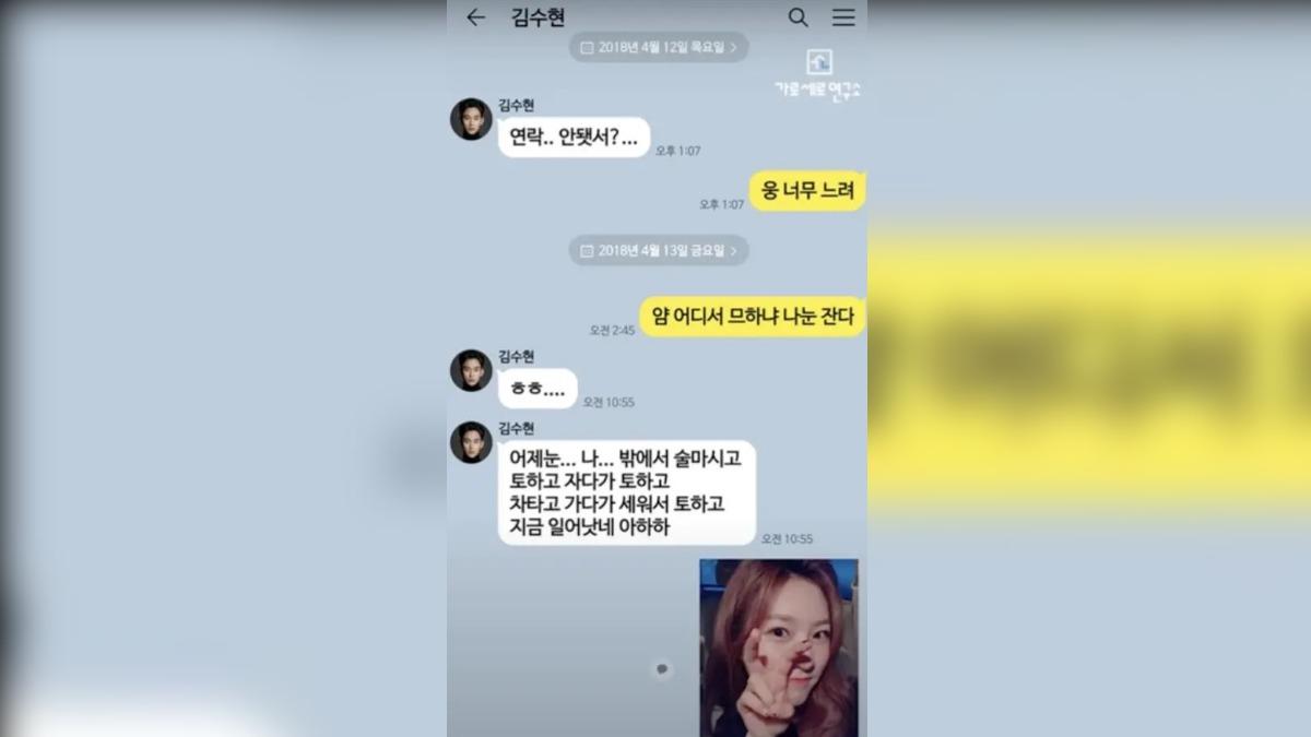 金秀賢、金賽綸對話曝光。（圖／翻攝自YouTube）