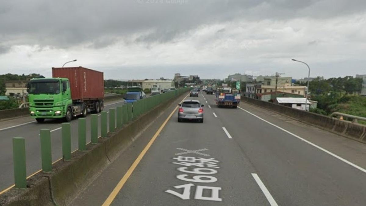 台66線等7處快速道路大貨車速限調整，4/1起調降為80公里。（翻攝自Google maps）