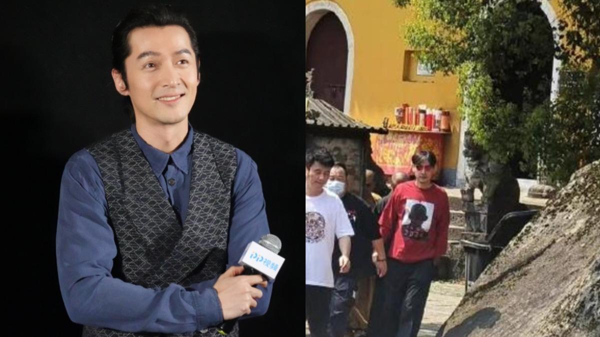 有民眾日前在九華山附近巧遇胡歌。（圖／翻攝自微博）