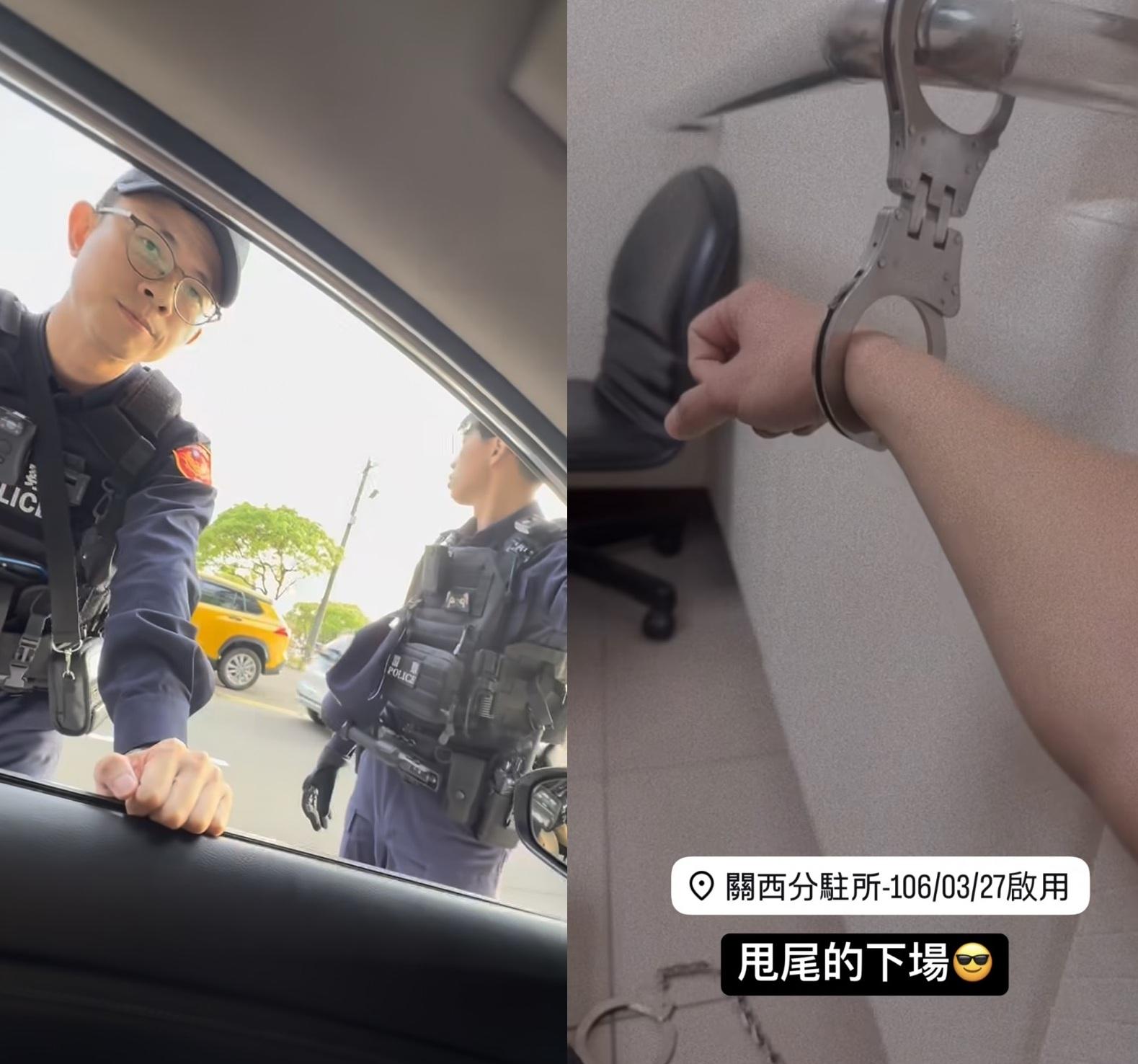 男子甩尾還嗆警，在IG上炫耀「挑戰公權力」。（圖／翻攝自IG）