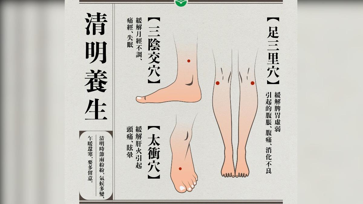 中醫師建議，清明時節多按3穴道，可擺脫頭痛、失眠、腹痛等困擾。（圖／馬光中醫提供）