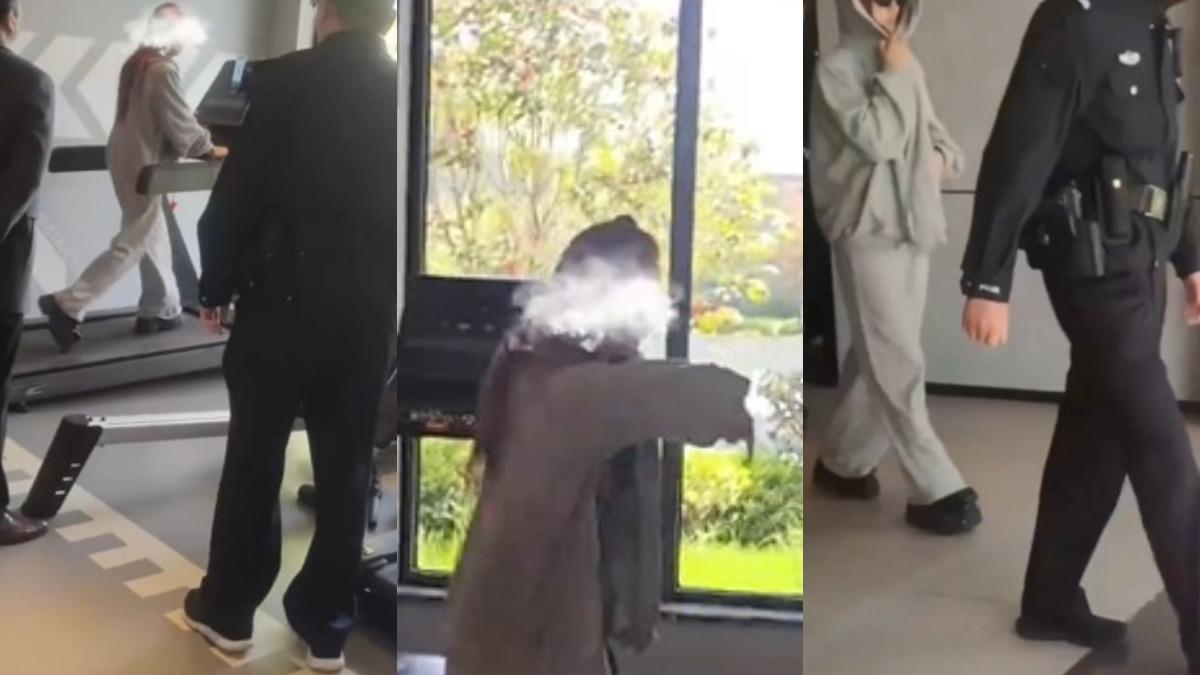 刀小刀被警方帶走畫面瘋傳。（圖／翻攝自微博）