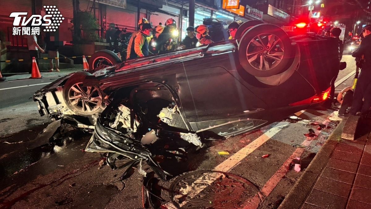 基隆3車追撞死亡車禍。（圖／TVBS）