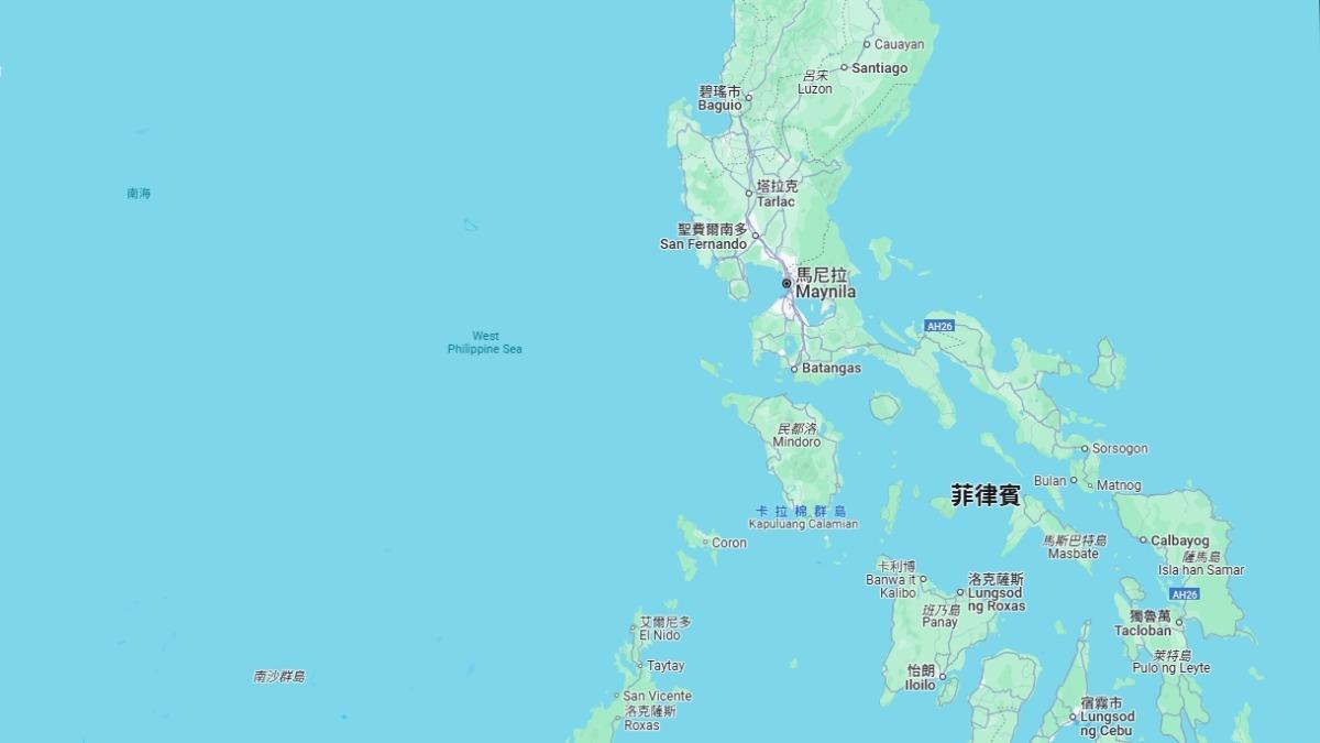 谷歌地圖調整南海水域，地圖已可見「西菲律賓海」。（圖／翻攝自Google Maps）