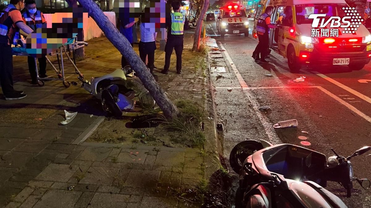 台南安平BMW撞3車釀2傷肇逃。（圖／TVBS）