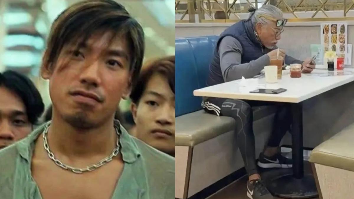 61歲港星張耀揚被目擊一頭白髮，在餐廳獨自用餐。（圖／翻攝自微博）