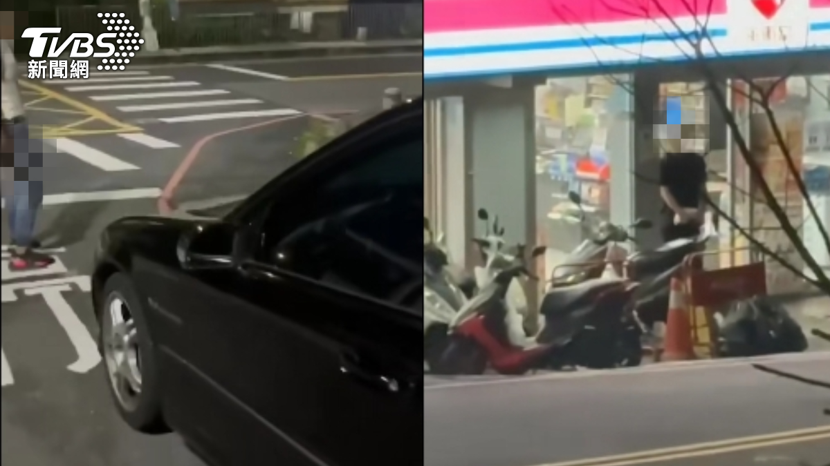 該名白衣男子與黑衣男子對峙。（圖／翻攝自黑色豪門企業臉書社團）