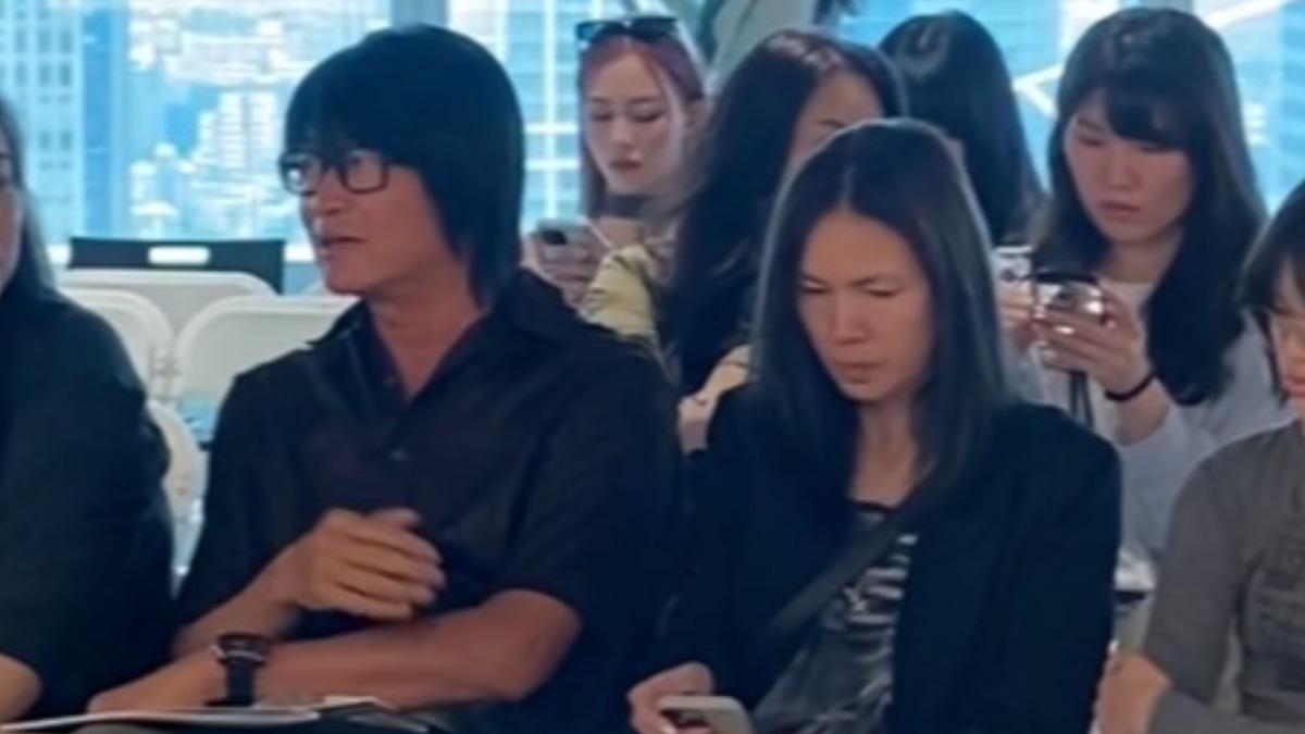 游鴻明（左）低調到場。（圖／讀者提供）