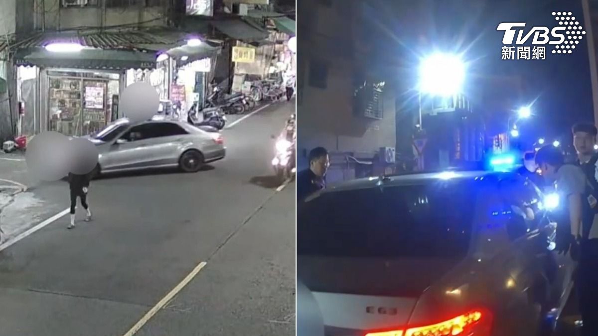 黃姓駕駛因行車糾紛亮槍恐嚇對方，當場被警方攔截查獲。（圖／TVBS）