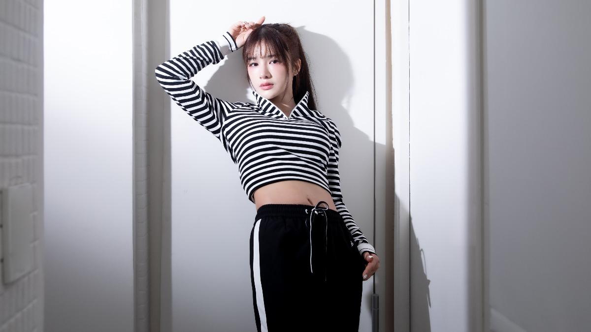 林岱縈平常打扮較輕鬆休閒著重舒適度。（鏡藝宏海提供）