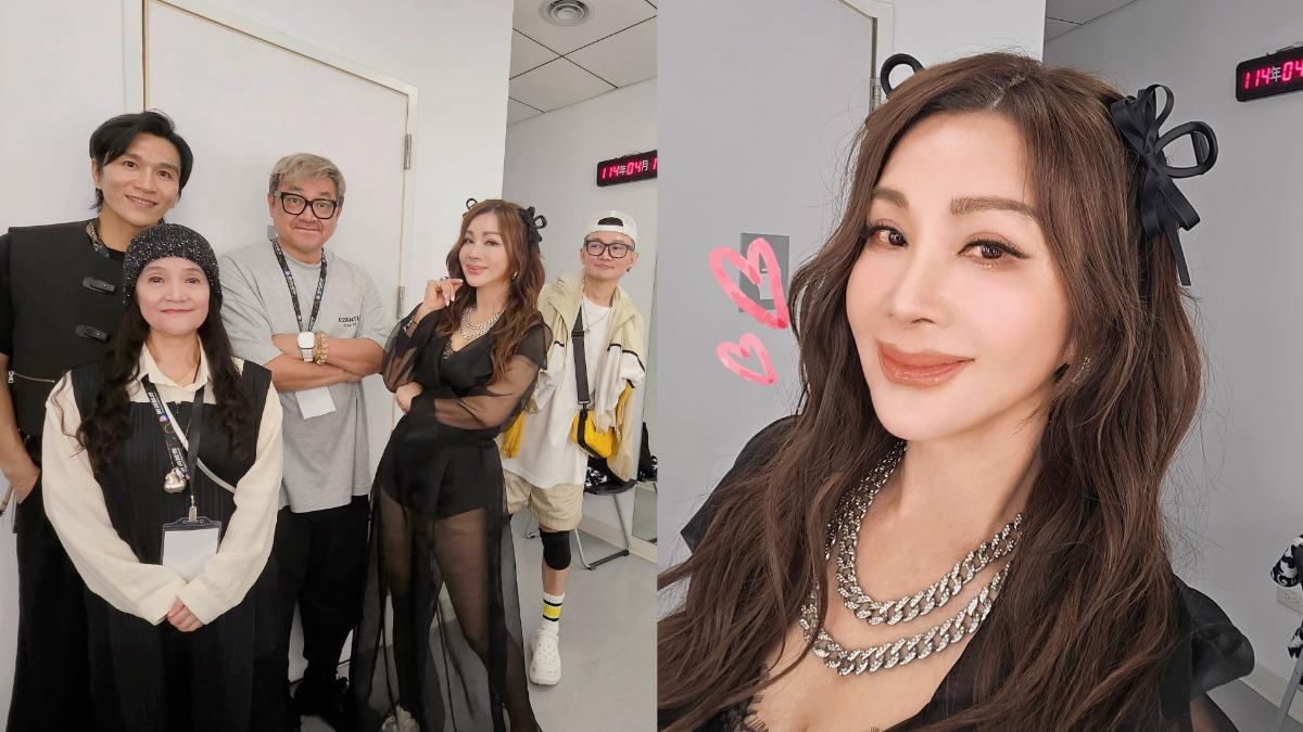 陳美鳳在臉書分享表演當天的造型由來，並曬出與工作團隊的合照。（圖／翻攝自陳美鳳臉書）