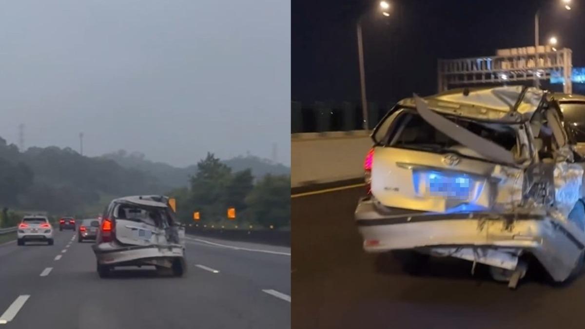 民眾直擊國一「銀色戰車」。（圖／翻攝自Threads）