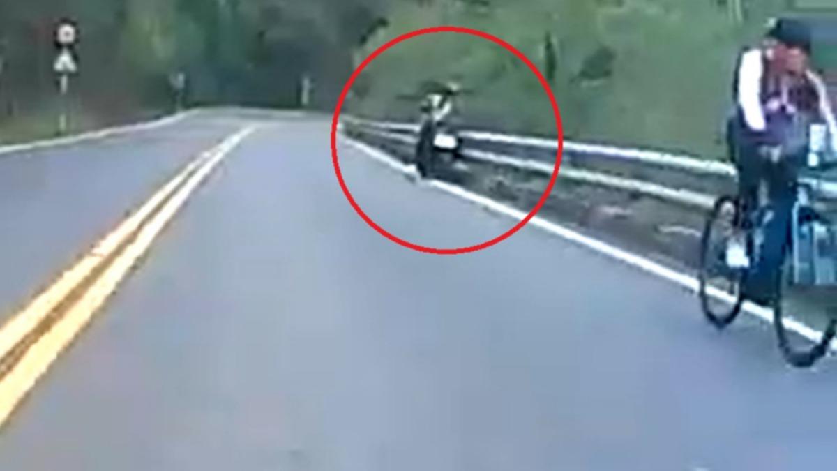 機車騎士高聲呼喊，提醒隊友後方來車需減速或靠邊騎行。（圖／吳先生提供）