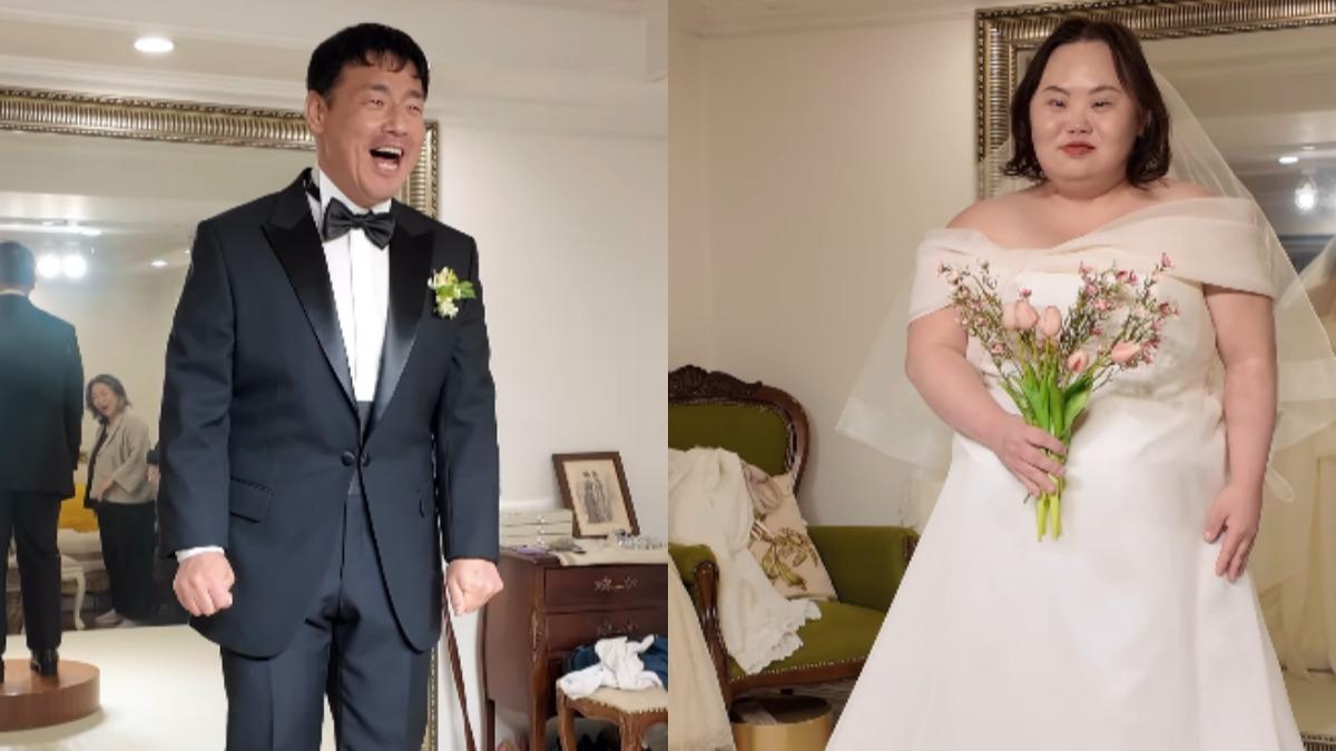 鄭恩惠與未婚夫英男試穿婚紗的模樣全都被記錄下來。（圖／翻攝自IG@amazing.grace_mag）