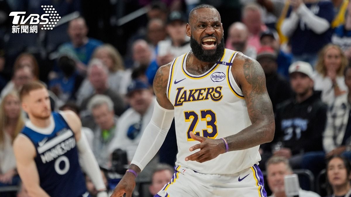 NBA-NBA季後賽-NBA季後賽賽程-湖人對灰狼-LeBron James（圖／達志影像美聯社）