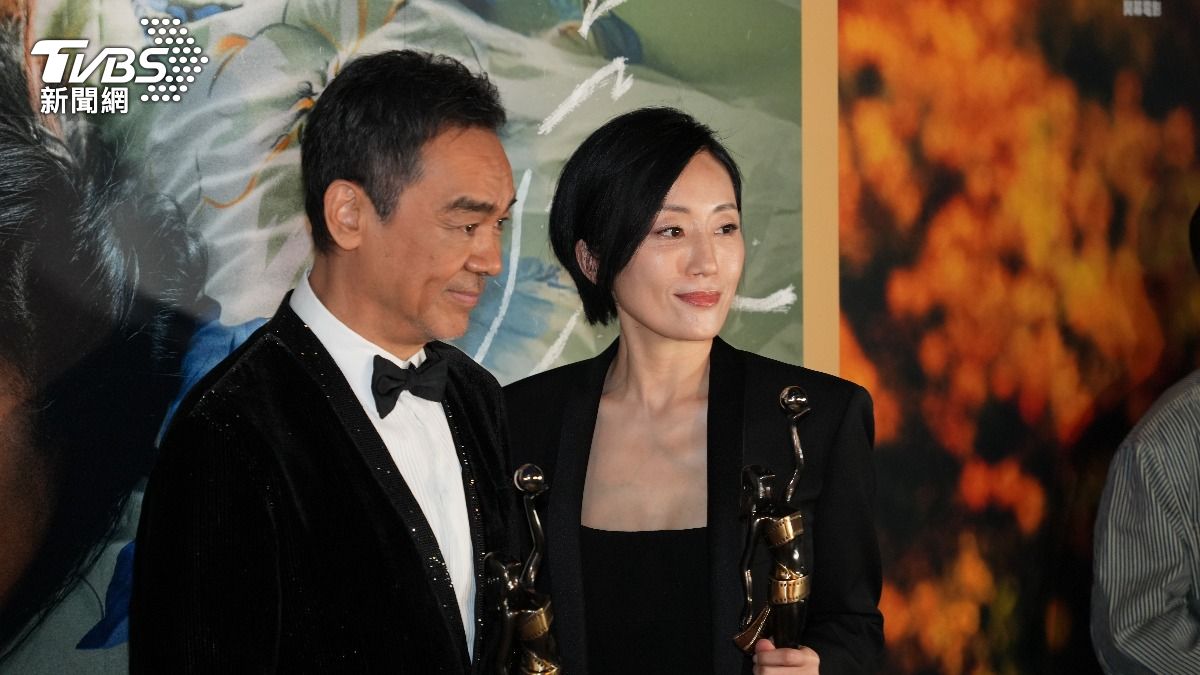 劉青雲、谷祖琳開心受訪。（圖／粘祐誠攝）