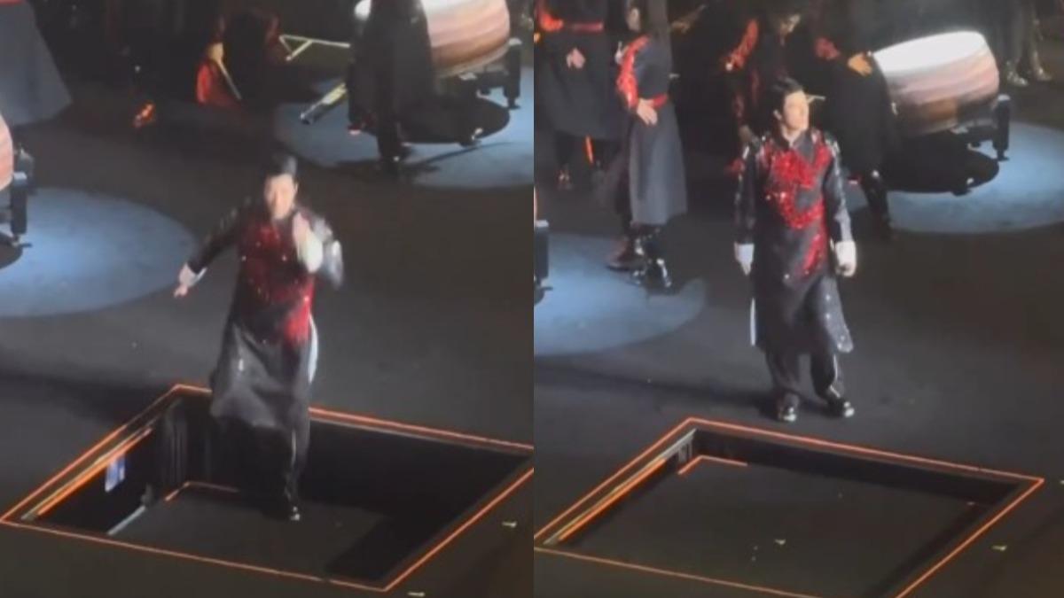 王力宏演唱會升降舞台出包,讓粉絲看了很擔憂。(圖/翻攝自艾瑪客代表微博)
