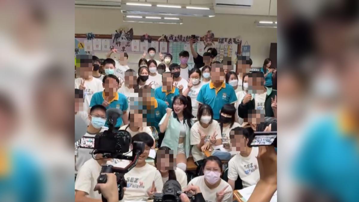 李多慧親自到教室為會考生加油。（圖／經紀人提供）