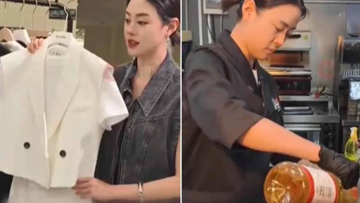 前TVB女演員于淼打工謀生。（圖／翻攝自微博 瀟湘晨報）