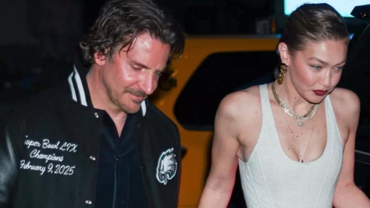 布萊德利被拍到與吉吉哈蒂德一起進入生日派對現場。（圖／翻攝自PEOPLE）