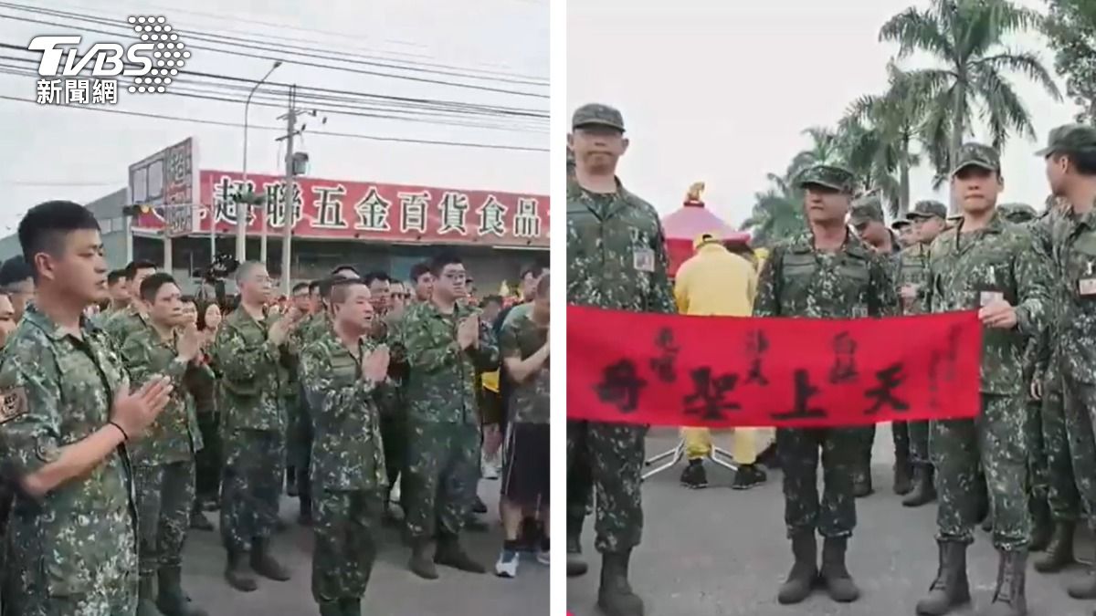 媽祖二度停駕大埔軍營。(圖/白沙屯拱天宮)