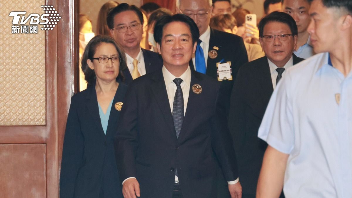 總統賴清德、副總統蕭美琴出席外交部在臺北賓館舉辦的「歐戰勝利80週年紀念茶會」。(圖/潘建樺攝)