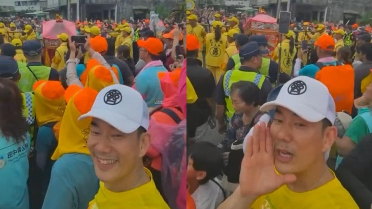 任賢齊幸運遇上白沙屯媽祖進香，讓他直呼很激動。（圖／田中馬拉松協會提供）