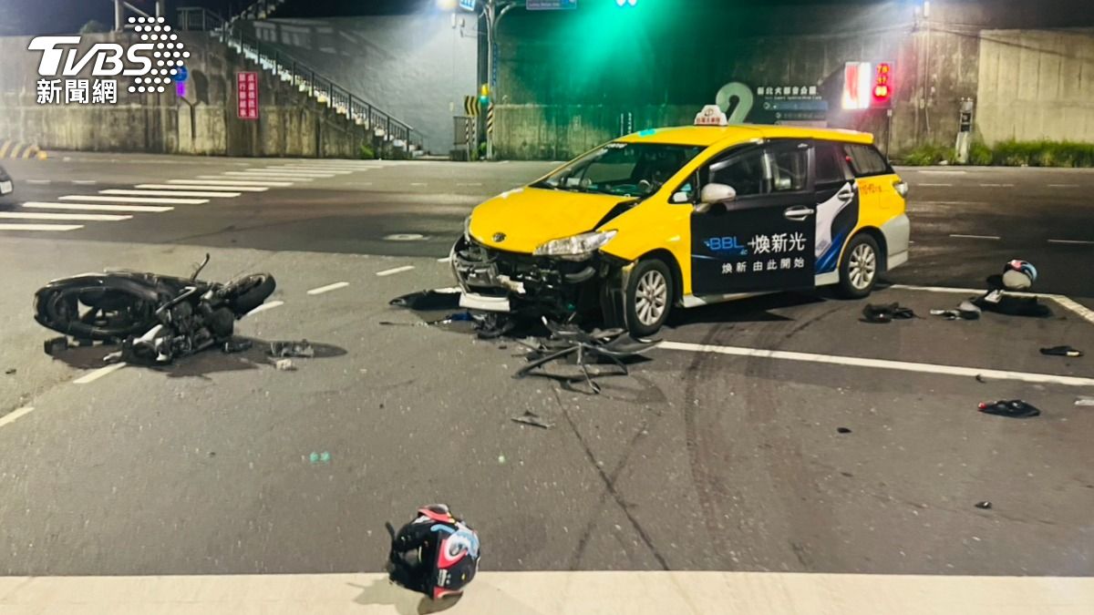 陳男左小腿及雙膝挫傷,救護人員到場後將其送往淡水馬偕醫院救治,經診療無生命危險。(圖/TVBS)