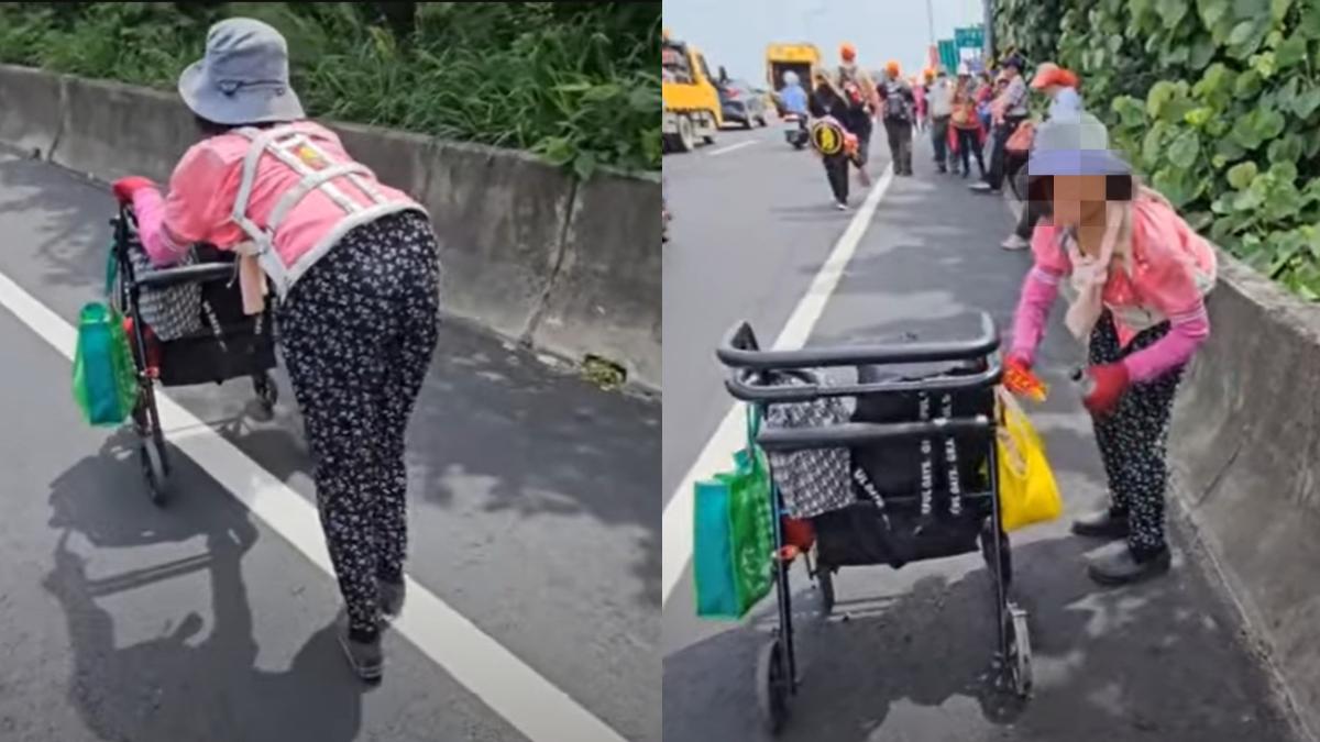 肌肉萎縮彎90度！嬤為「與媽祖之約」　推輪椅走2天身影曝