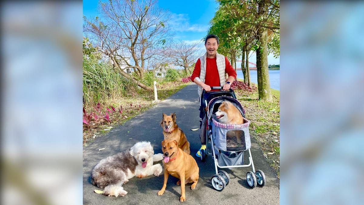 楊懷民對流浪犬視如己出十分有愛心。(圖/楊懷民提供)