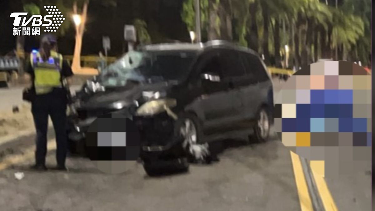 鄭男酒駕衝向對向車道釀成1死4傷悲劇。（圖／TVBS）